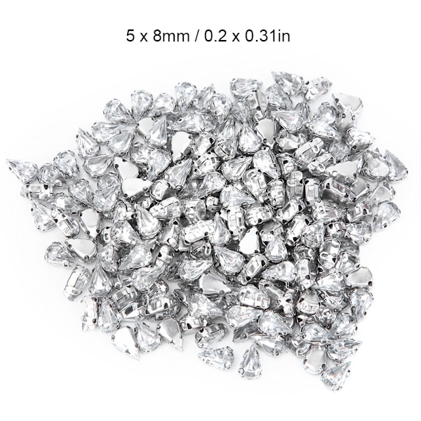 200 st Acrylic Tårdropp DIY Dekorationstillbehör för Kläder Skor Väska (5x8mm)