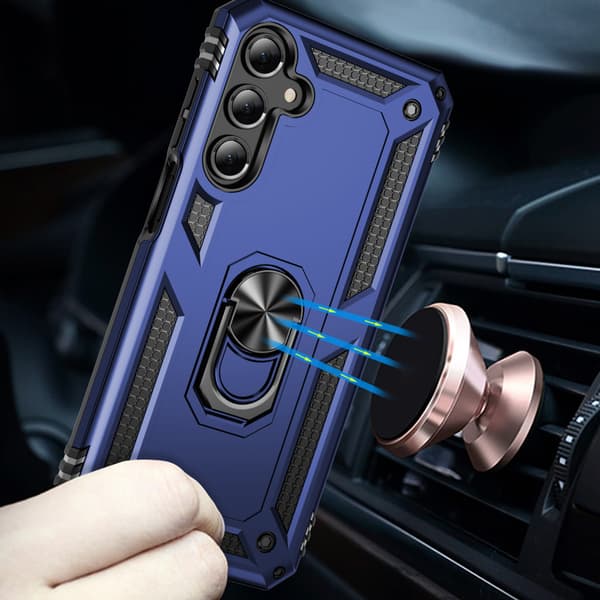 Kompatibel med Samsung Galaxy A15 5G Armor Ring Shell Blandet Blå