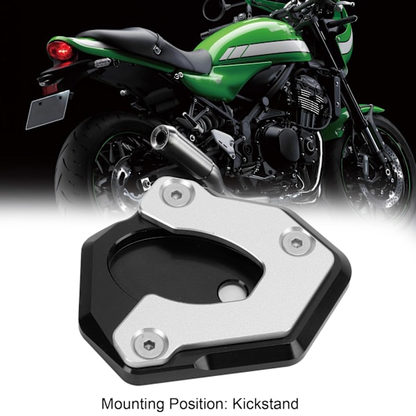 Motorcykel Støttefod Forlænget Plade Aluminium Legering Udskiftning til Z650 Z900 2017‑2019 Sort