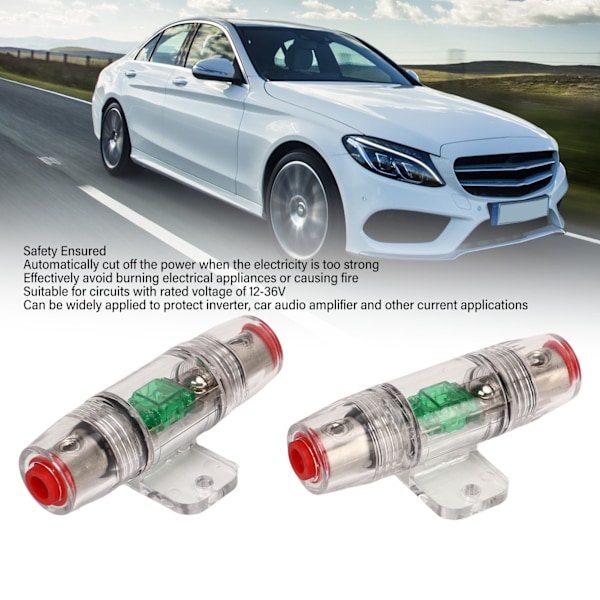 2 stk DC12‑36V Inline ANL Sikringsholder IP67 Vandtæt Bil Audio Forstærker Batteri Sikring Strøm Blok