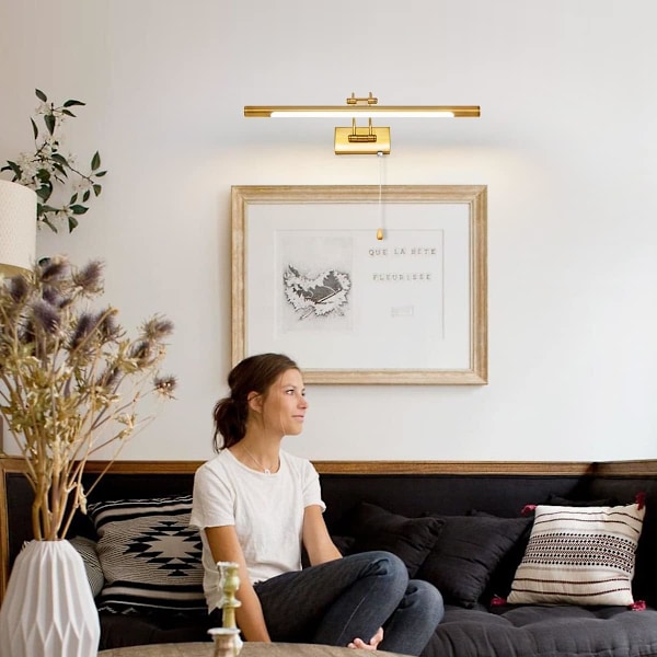 Uppladdningsbar displaylampa för inomhusdekoration, trådlösa gallerilampor med 270° justerbar svängarm, enkel installation, bärbar, batteridriven