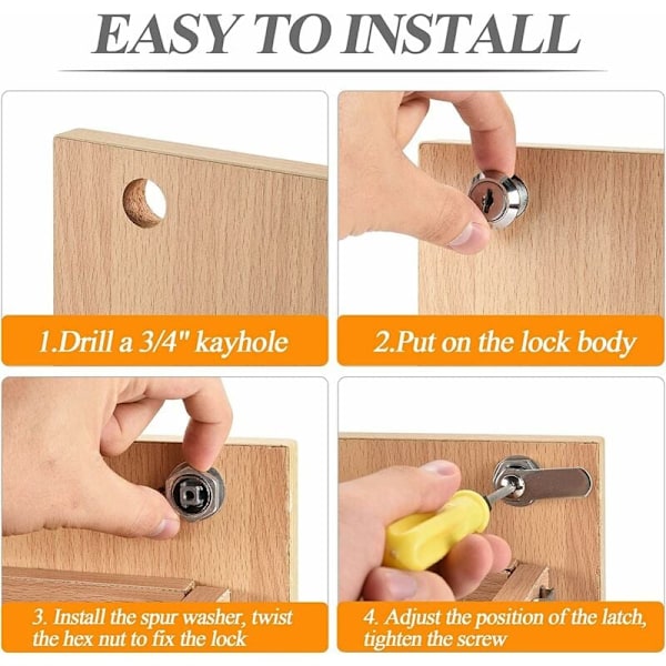 Locksmith's Choice, Låscylindrar med samma nyckel för säkerhet &amp; integritet, Vattentät Rostfri Premiumkvalitetsmetall, Enkel installation,