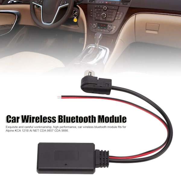Bil Trådlös Bluetooth 5.0 Modul AUX IN Kabel för Alpine KCA121B AINET CDA9857 CDA9886