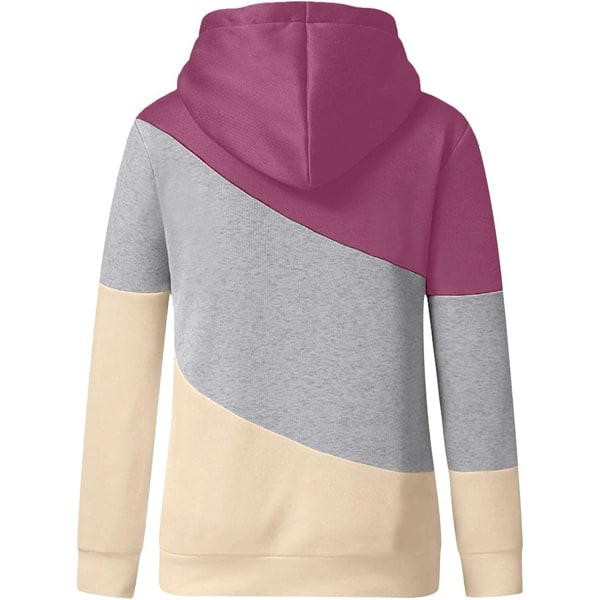 Hoodies för kvinnor Pullover Cowl Neck Casual Långärmad Colorblo