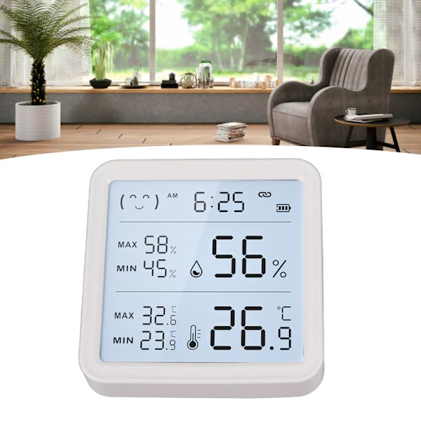 Bluetooth Fuktighet og Temperatur Sensor Monitor for Tuya Smart Trådløs Digital Hygrometer Måler for Innendørs Hjem