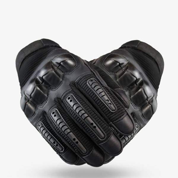 Motorcykelhandsker med hårde knoer, åndbare, godt greb, anti-slip, fuldfingrede Powersports-handsker til skovbrug, tung industri, sort M