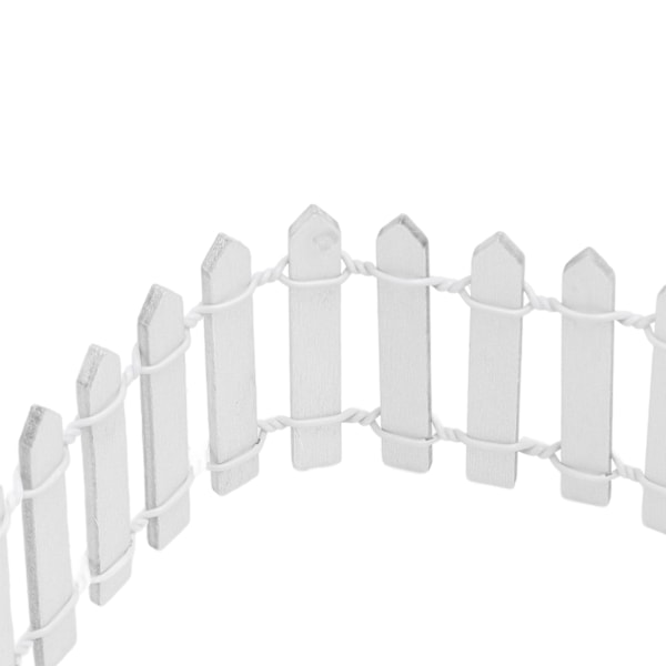 4 st Miniatyr Fe Trädgård Staket Trä Staket Ornament DIY Trädgårdstillbehör för Dockhus Suckulent Växtkruka Vit