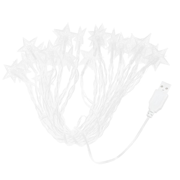 6m/19,6ft 25LED Ljusslinga USB-driven Lampa Femuddig Stjärna Ljusslingor Dekorativ Ljusslinga för Rum Fest Bröllop