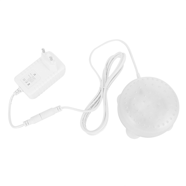 Plastik Mini Rund Vandtæt LED Akvarium Luftboble Lys Nedsænkelig Fiskekum Aeration Lampe EU Stik 100-240V Hvid Blåt Lys