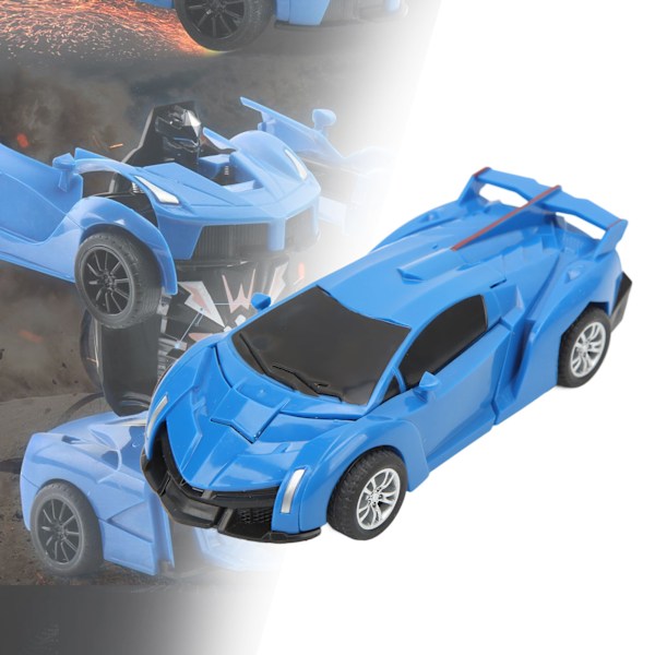 Bilrobotleksak för barn En knapp Deformerad Realistisk Säker Transformerad Deformation Bilrobot Blå