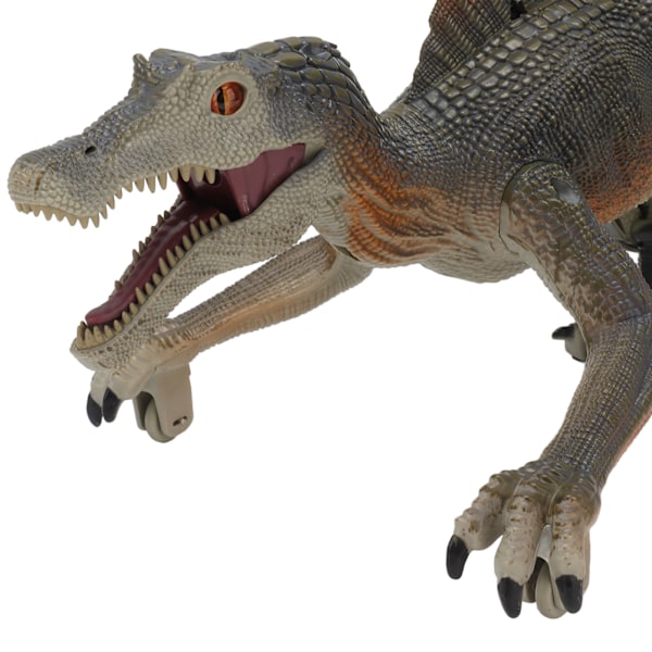 Simulert fjernstyrt dinosaurleketøy med LED-lys, smart elektrisk mekanisk dinosaurmodell, brun grå