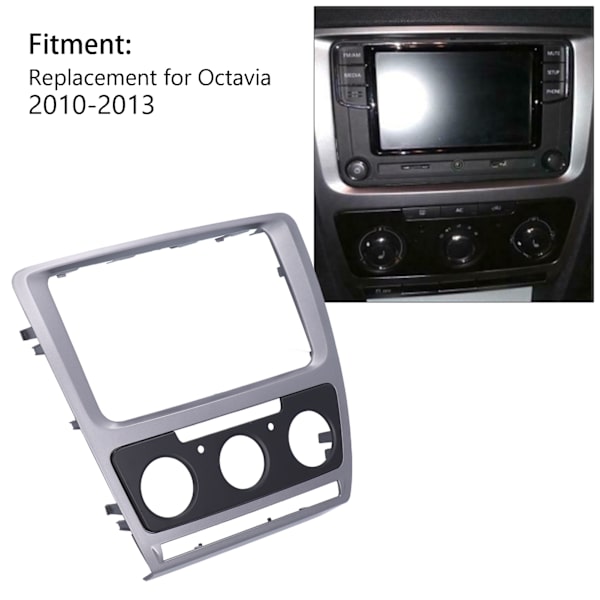 2Din Stereo Radio Facia Panel Ramme Trim Ændret Udskiftning til Octavia 2010-2013