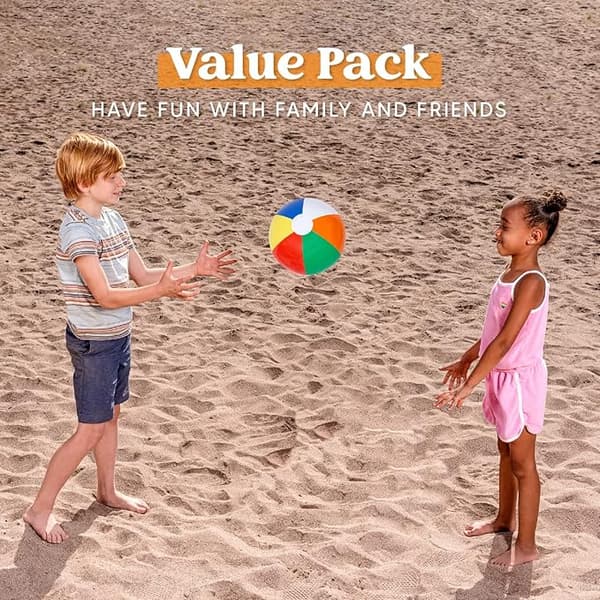 Regnbågsbadbollar (12-pack), 14'' uppblåsbara poolleksaker