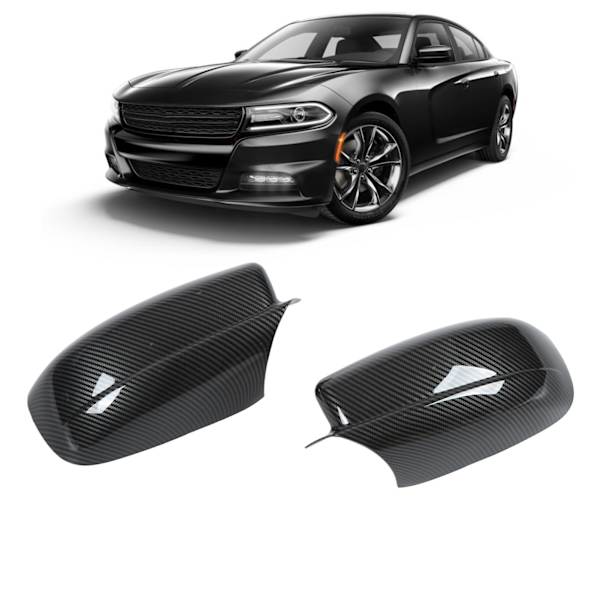 2 st Bakspelspegelkåpor Kolfiber Stil med Dubbelhäftande Tejp Ersättning för Chrysler 300 2011‑2019