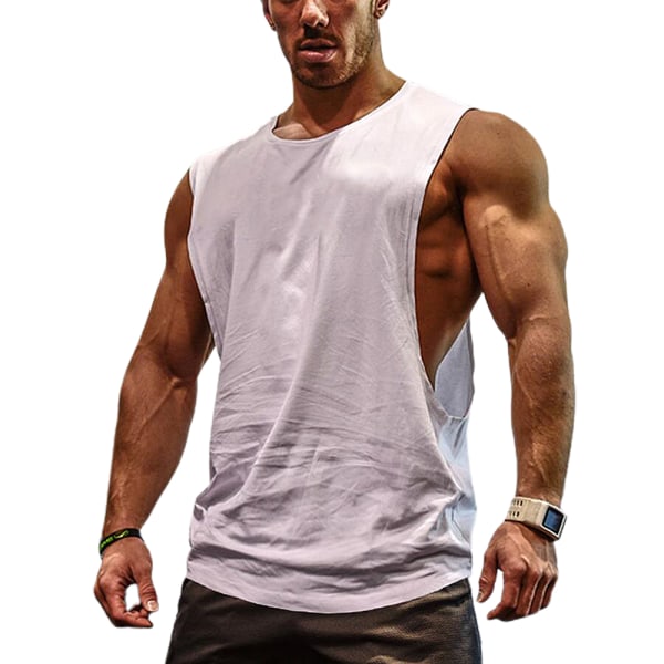 Ærmeløs T-shirt vest til mænd til afslappet sport, hurtigtørrende