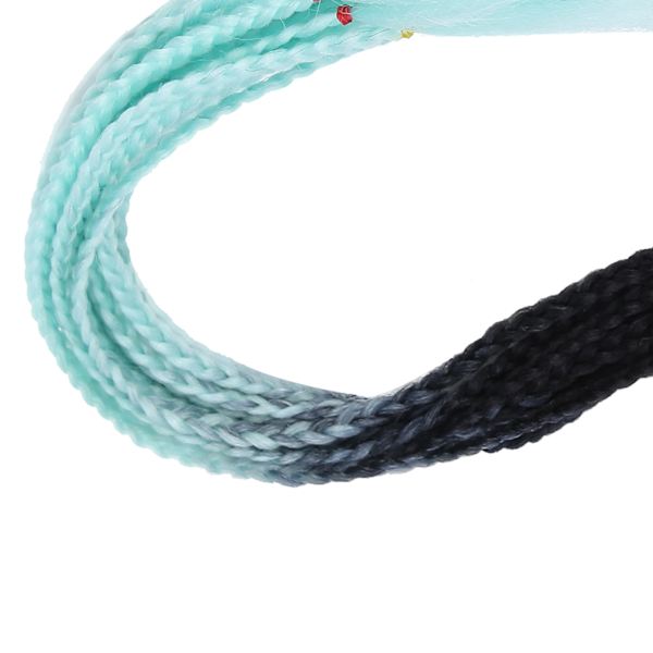 Hjelmfläta Dekoration Motorcykel Trendig Gradient Hjelm Dreadlocks Peruk Svart Cyan