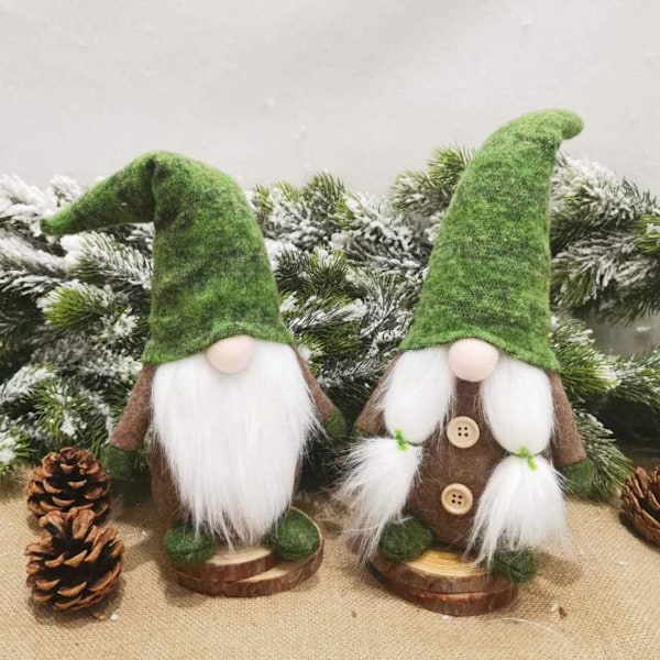 Svensk Tomte Plysch, Julpynt med Fylld Gnom med Justerbar Hattdesign för Prydnader i Bondgårdsstil