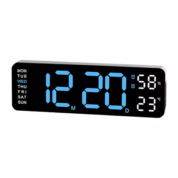 Digital LED Väggbordsklocka, Stor LED-display med Automatisk Ljusstyrkedämpare, Multifunktionell Digital Timer för Studierum, Restauranger och
