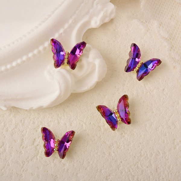 21 st 3D Butterfly Nail Charms Crystals Clear Diamond