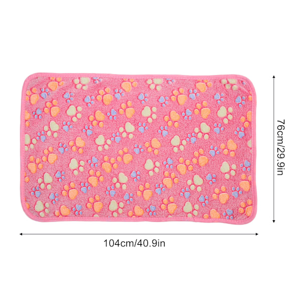 3 kpl Koiran tassunjälki fleece-peitto Coral Fleece söpö koiran tassunjälki purenta kestävä pehmeä lämmin nukkumismatto lemmikkieläimille koirille vaaleanpunainen L