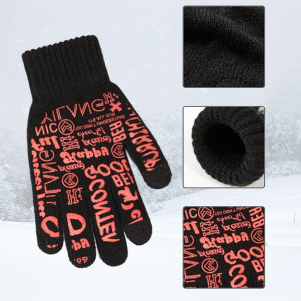 Dam Herr Vinter Touch Screen Handskar Varma Stickade Vantar för Smartphone för Kallt Väder, Varma Stickade Handskar Red