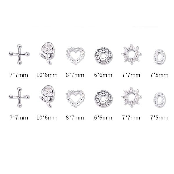 1 Ask Nagelkonst Dekoration Naglar Rhinestone Manikyr DIY Tillbehör Verktyg (02Silver)