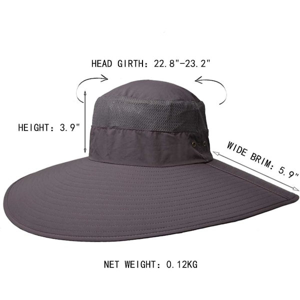 Super Wide Rim Bucket Hat UPF50+ vandtæt solhat til fiskeri