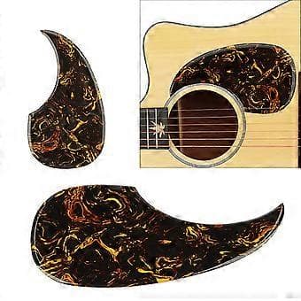 Gula Pastamönster Gitarr Anti-Repskyddsplatta PVC Gitarrplektrumskydd Självhäftande Repskydd Gitarrdel