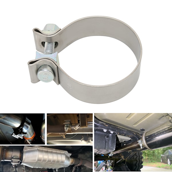 Universal Exhaust Band Seal Clamps Rustproof Muffler Clamp High Hardness for Downpipe Header Manifold3in