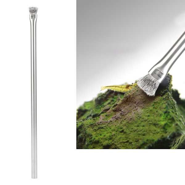 Akvarium Algerbørste med Tråd - Rustfrit Stål - Til Rengøring af Alger på Sten, Træ og Hårde Overflader - 15 cm/5,9 tommer