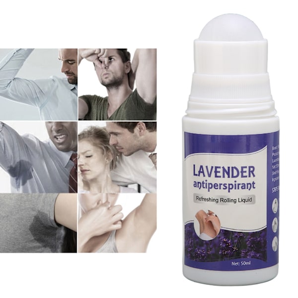 Rull-on Deodorant för Armhålor med Lavendel Doft, Minskar Svettnings, Uppfriskande Antiperspirant 50ml