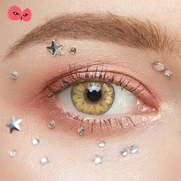 1 stk Unisex 0 Grader Blomstfarget Skumle Kontaktlinser Årlig Bruk 14,5mm Brun