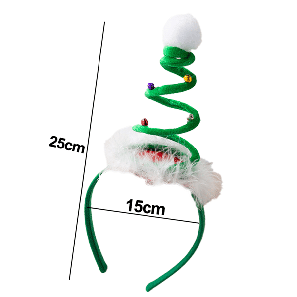 Studsig Julhårband Julgran Hatt Julhuvudbonad Tomte Hatt Hårband shape2