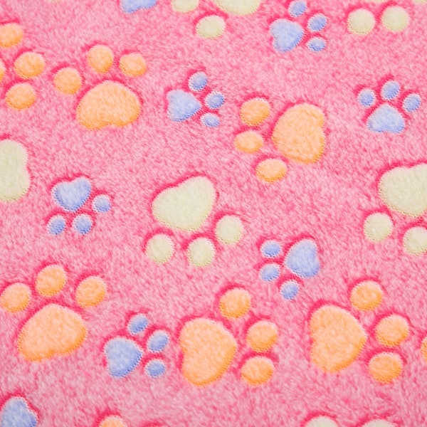 3 kpl Koiran tassunjälki fleece-peitto Coral Fleece söpö koiran tassunjälki purenta kestävä pehmeä lämmin nukkumismatto lemmikkieläimille koirille vaaleanpunainen L