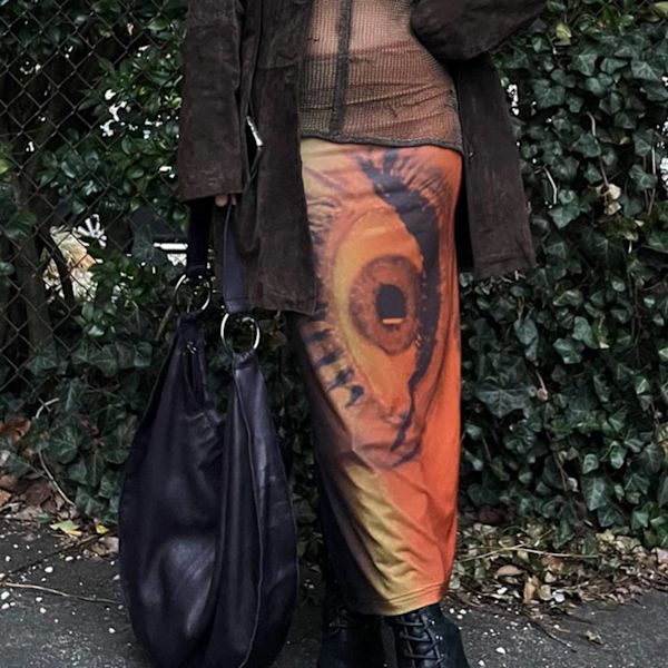 Midi Wrap-skjørt i Polyester, Pustende og Komfortabel, Høy Midje, Wrap Midi-skjørt for Kvinner og Jenter, Rød S