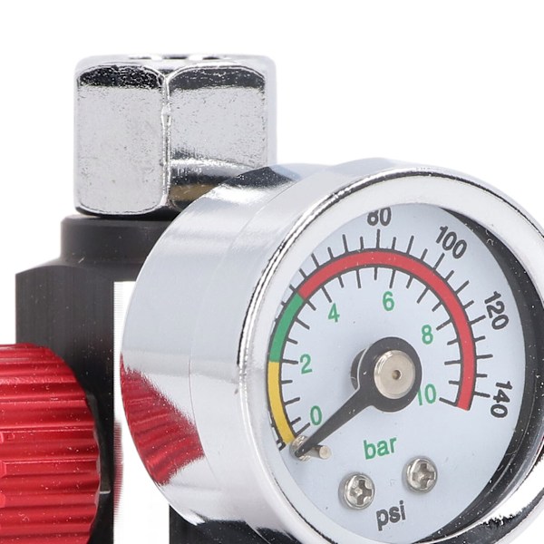 Sprutpistol Lufttrycksregulator Aluminiumlegering Hög Noggrannhet Justering Luftjusteringsregulatorventil 1/4in NPT