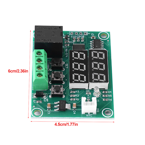 Digital DC 12V Dubbel LED-Display Temperaturregulator Sensor Relämodul Termostatbrytare