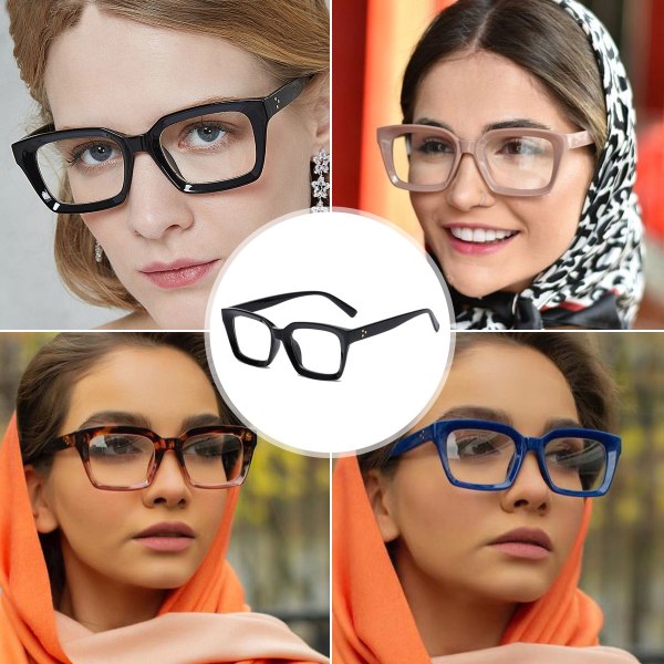 Modetrend personlighed firkantede flad spejl anti-blå briller,