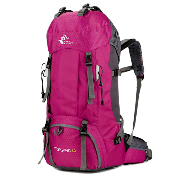 Bekväm 60L Vandringsryggsäck, Matt Ytdesign Utomhus Rese-dagsryggsäck med Ergonomiska Vadderade Remmar för Män Kvinnor