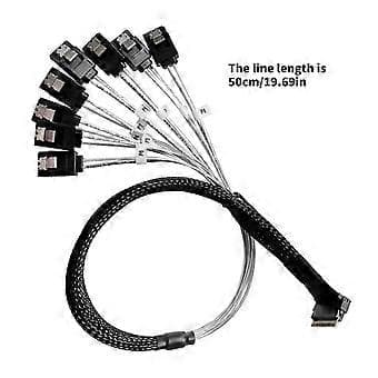 Server Grade Slimline SAS4.0 til MiniSAS-kabel, SFF 8654 8i til 8-port SFF 8087, for datasenteradministrasjon