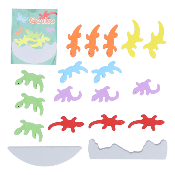 Gecko-byggklossar för barn - Trästaplingsleksak, pussel för barn, intelligensutveckling, pedagogisk leksak