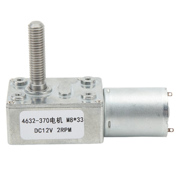 DC12V Hastighetsreduksjonsmotor 4632‑370 Høy presisjon snekkegir motor M8x33mm 2RPM