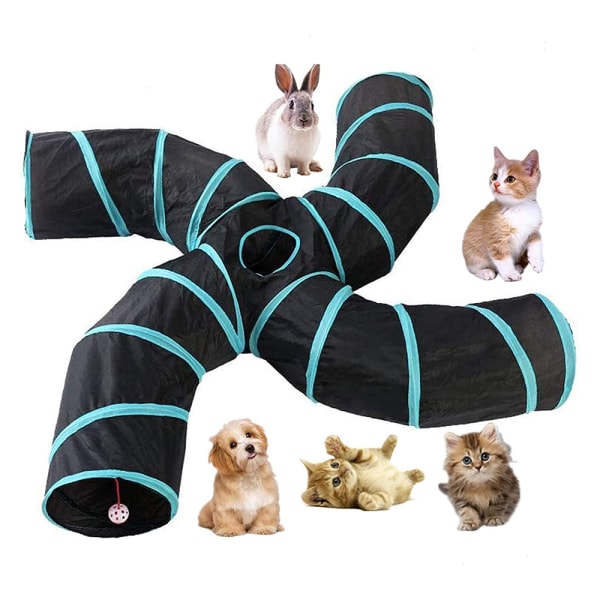 Cat Tunnel Pet Play Tunnels Sammenleggbar Cube Tunnel Toy for
