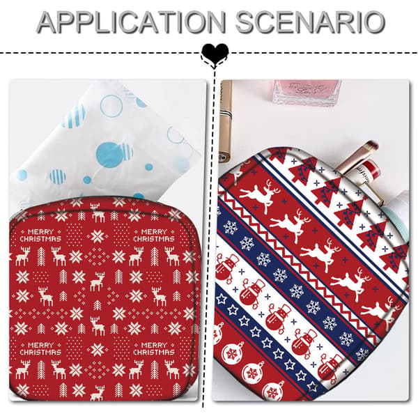 2-pak Sanitetsbind Opbevaringspose, Menstruationskop Pose Sanitetsbind Puder Lynlåsposer mix style4