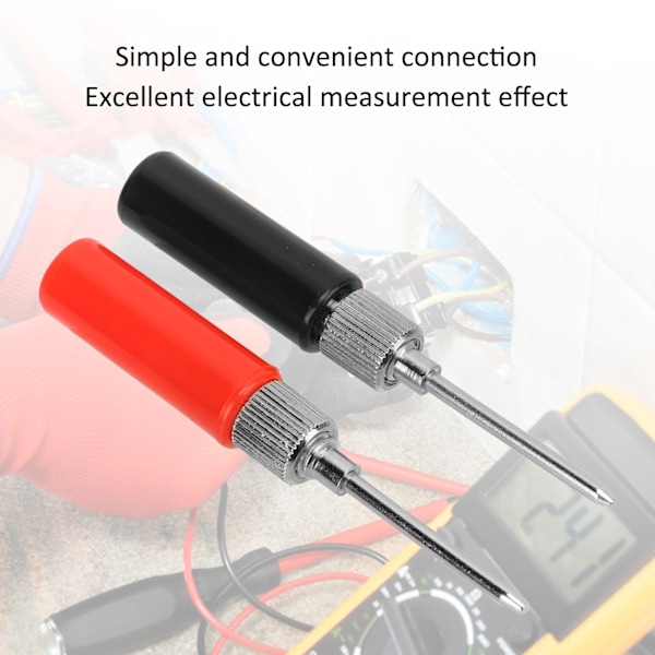 5 Sæt Testledningsprober Pins Multimeter Loddefri Nål 2mm J.30014 30VAC‑60VDC 24A Rød Sort