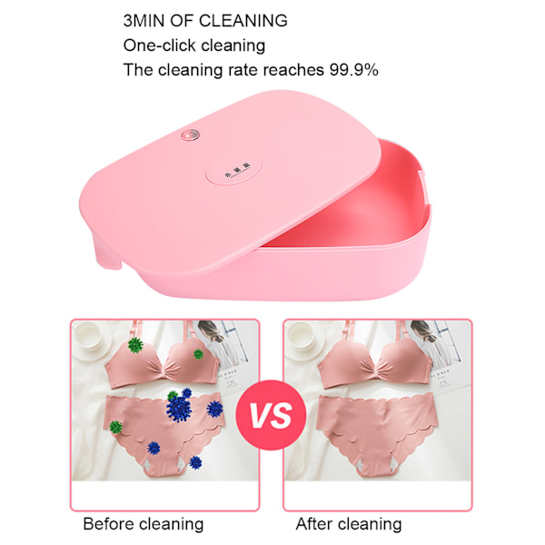 Professionell UV LED-rengöringsbox för nagelkonstverktyg, underkläder, UV-rengöringsenhet, rosa