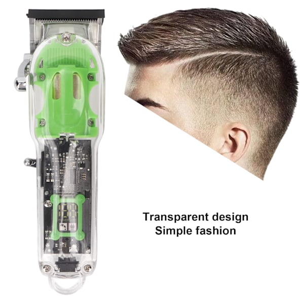 Elektrisk Hårtrimmer Ledningsfri Genopladelig LED Digital Display Transparent Hårpleje Trimningssæt til Barber