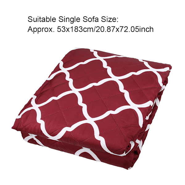 Dobbeltsidig Sanding Polyester Pongee Dyre Sofa Pude Vandafvisende Skridsikker Bil Dyremadras (Vinrød Stribet Enkelt 53x183cm)
