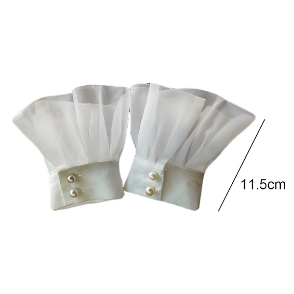 Manschetter Set Kostymtillbehör, manschetter Handledsmanschett falska ärmar manschetter white