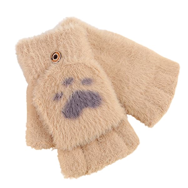 Vintervarme halvfingerhansker Beige